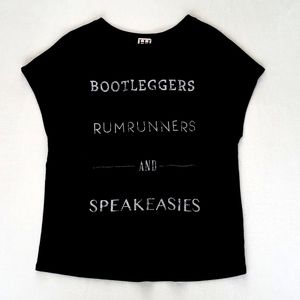 Haute Hippie Black Cap / Short Sleeve Tank Style Shirt S